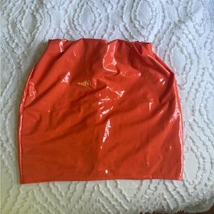 Burnt Orange Stretchy Plastic Skirt
